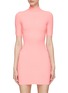 Main View - Click To Enlarge - T BY ALEXANDER WANG - Textured Logo Long Sleeve Turtleneck Mini Dress