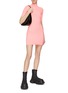 Figure View - Click To Enlarge - T BY ALEXANDER WANG - Textured Logo Long Sleeve Turtleneck Mini Dress