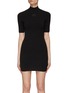 Main View - Click To Enlarge - T BY ALEXANDER WANG - Textured Logo Mock Neck Mini Dress