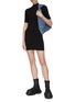 Figure View - Click To Enlarge - T BY ALEXANDER WANG - Textured Logo Mock Neck Mini Dress