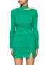 Main View - Click To Enlarge - HEURUEH - ‘LONG ISLAND’ ASYMMETRIC NECKLINE CUTOUT KNIT DRESS