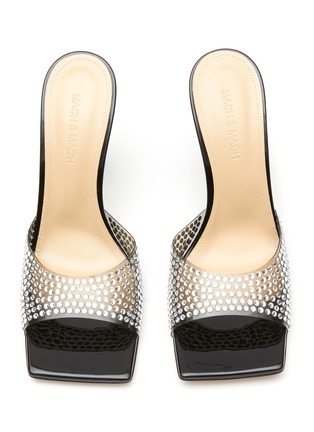 Detail View - Click To Enlarge - MACH & MACH - Crystal Embellished Square Toe Star Heel Mules