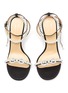 Detail View - Click To Enlarge - MACH & MACH - Bow Pearlescent Bead Leather Ankle Strap Heeled Sandals