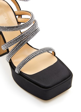 Detail View - Click To Enlarge - MACH & MACH - ‘Sydney’ Crystal Embellished Ankle Strap Satin Platform Sandals