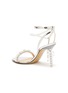  - MACH & MACH - Bow Pearlescent Bead Leather Ankle Strap Heeled Sandals