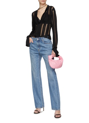 Figure View - Click To Enlarge - GAUGE81 - ‘Kalai’ Sheer Panel V-Neck Long Sleeve Shirt