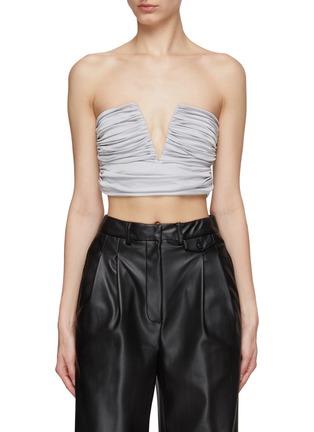 Main View - Click To Enlarge - GAUGE81 - ‘Sesis’ V Chest Ruched Cropped Top