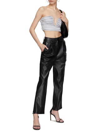 Figure View - Click To Enlarge - GAUGE81 - ‘Sesis’ V Chest Ruched Cropped Top
