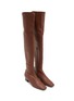 BY FAR - ‘COLETTE’ SQUARE TOE STRETCH LEATHER OVER THE KNEE BOOTS