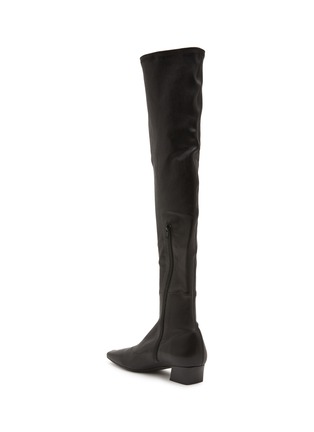  - BY FAR - ‘COLETTE’ SQUARE TOE STRETCH LEATHER OVER THE KNEE BOOTS