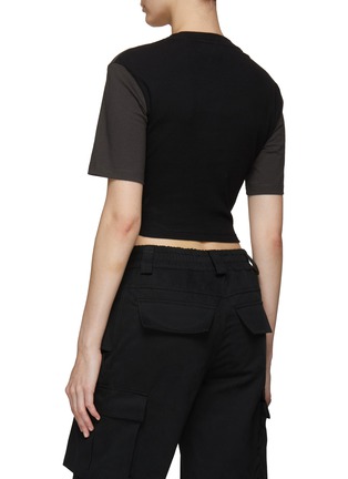 Back View - Click To Enlarge - DION LEE - RIBBED CORSET DETAIL CREWNECK SHORT SLEEVE T-SHIRT