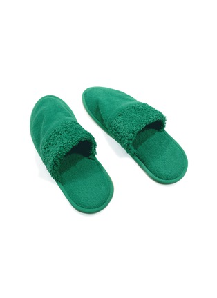 Main View - Click To Enlarge - ABYSS & HABIDECOR - CHRISTINE SMALL COTTON SLIPPERS — EMERALD