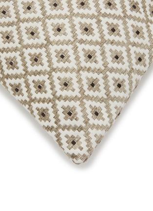 Detail View - Click To Enlarge - FRETTE - Luxury Domino Cushion Cover — Natural/Umber Brown