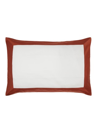 Main View - Click To Enlarge - FRETTE - Bold Pillowcase — Milk/Sunset Red