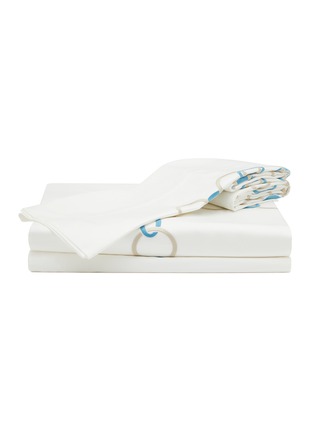 Main View - Click To Enlarge - FRETTE - Links Queen Size Embroidered Duvet Set
