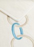 Detail View - Click To Enlarge - FRETTE - Links Embroidery Cotton Terry Hand Towel — Savage Beige/Lagoon