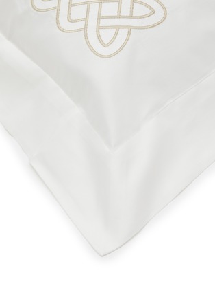 Detail View - Click To Enlarge - FRETTE - Intreccio Pillowcase — Milk/Savage Beige