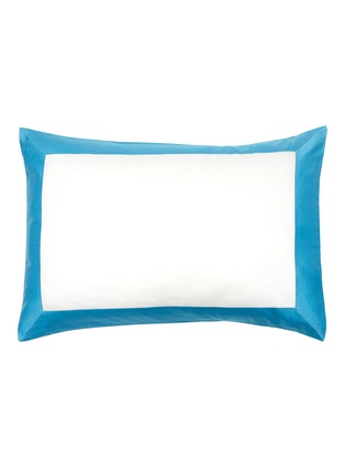 Main View - Click To Enlarge - FRETTE - Bold Pillow Case − Milk/Lagoon