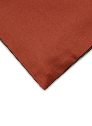 Detail View - Click To Enlarge - FRETTE - Bold Cushion Cover — Umber Brown/Sunset Red