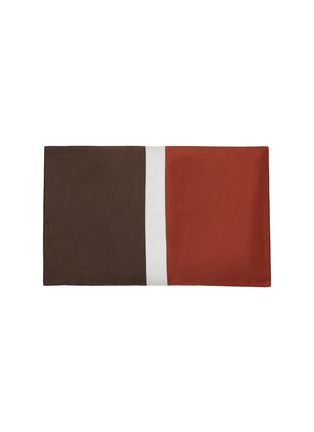 Main View - Click To Enlarge - FRETTE - Bold Cushion Cover — Umber Brown/Sunset Red