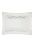 Main View - Click To Enlarge - FRETTE - Links Embroidery Pillowcase — Savage Beige/Lagoon