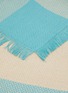 Detail View - Click To Enlarge - FRETTE - Sunday Linen Cotton Blend Blanket — Savage Beige/Lagoon