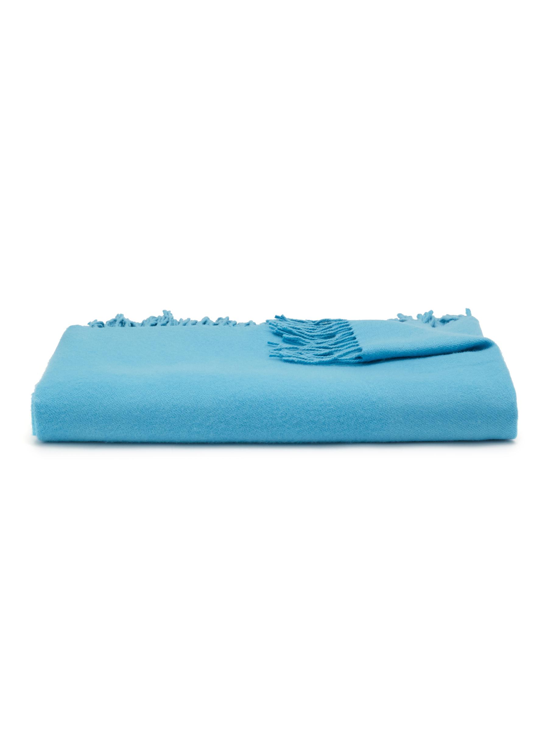 Pure Cashmere Fringed Throw - Lagoon