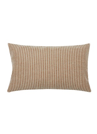 Main View - Click To Enlarge - FRETTE - Lux Intreccio Leather Cushion Cover − Sunset Red