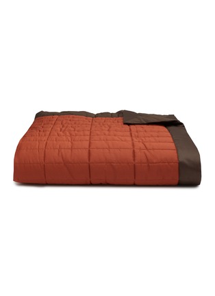 Main View - Click To Enlarge - FRETTE - Rectangular Light Quilt — Umber Brown/Sunset Red