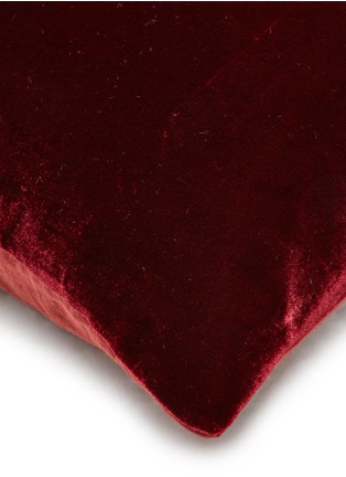 Detail View - Click To Enlarge - ONCE MILANO - Velvet and Linen Cushion Set of 2 — Red/Bordeaux