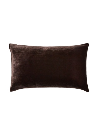 Main View - Click To Enlarge - ONCE MILANO - Velvet and Linen Cushion — Brown/Brown