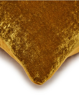 Detail View - Click To Enlarge - ONCE MILANO - Velvet and Linen Cushion — Gold/Mustard