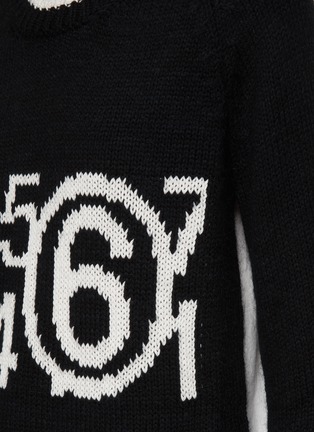  - MM6 MAISON MARGIELA - NUMBER 6 LOGO INTARSIA SCOOP NECK LONG SLEEVE KNIT SWEATER