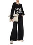 Figure View - Click To Enlarge - MM6 MAISON MARGIELA - NUMBER 6 LOGO INTARSIA SCOOP NECK LONG SLEEVE KNIT SWEATER