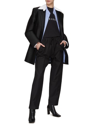 Figure View - Click To Enlarge - MM6 MAISON MARGIELA - Drawstring Waist Pressed Crease Tailoring Pants