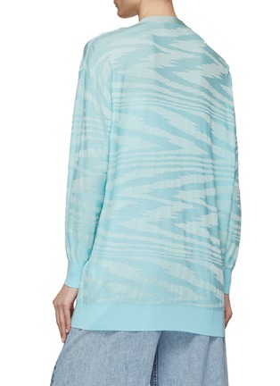 Back View - Click To Enlarge - MISSONI - Long Sleeve Space Dyed V-Neck Jacquard Cardigan
