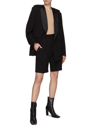 Figure View - Click To Enlarge - MM6 MAISON MARGIELA - RAW EDGE DETAIL SUITING SHORTS