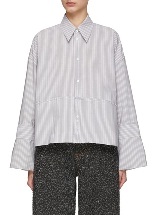 Main View - Click To Enlarge - MM6 MAISON MARGIELA - Raw Edge Bell Sleeve Button Up Shirt