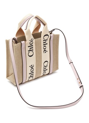 Detail View - Click To Enlarge - CHLOÉ - ‘Woody’ Eco Canvas Small Tote Bag