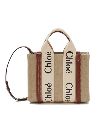 Main View - Click To Enlarge - CHLOÉ - SMALL ‘WOODY’ ECO CANVAS TOTE BAG