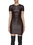 Main View - Click To Enlarge - HELMUT LANG - SHORT SLEEVE TWIST FAUX LETHER DRESS