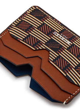 Detail View - Click To Enlarge - MOREAU - ‘PORTE CARTE’ PRINTED LEATHER CARD HOLDER