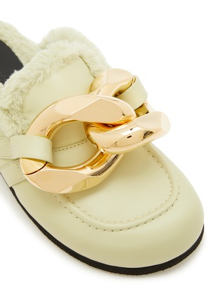 Detail View - Click To Enlarge - JW ANDERSON - Flat Chain Faux Fur Lining Leather Sandals