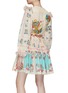 Back View - Click To Enlarge - ZIMMERMANN - Lace Trimmed Floral Print Mini Wrap Dress