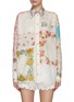 Main View - Click To Enlarge - ZIMMERMANN - ‘CLOVER’ PATCHED BUTTON UP FLORAL PRINT SHIRT