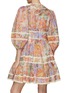 Back View - Click To Enlarge - ZIMMERMANN - ‘Cira’ Lace Trim Floral Print Mini Dress
