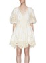 Main View - Click To Enlarge - ZIMMERMANN - Lace Embellished Puff Sleeve Mini Dress