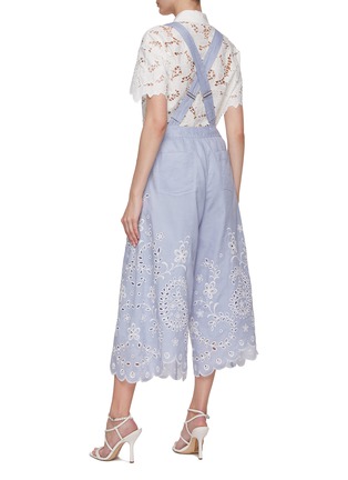 Back View - Click To Enlarge - ZIMMERMANN - ‘CLOVER’ EYELET EMBROIDERY OVERALLS