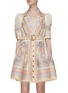 Main View - Click To Enlarge - ZIMMERMANN - Belted Classical Print Mini Shirt Dress