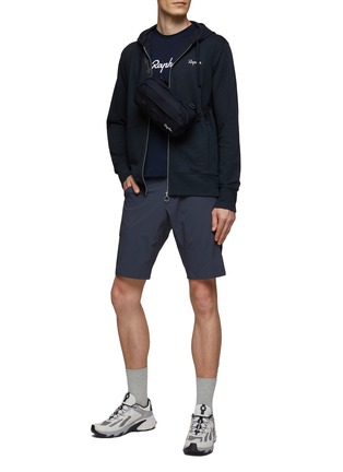 Figure View - Click To Enlarge - RAPHA - Ring Zip Pull Chest Logo Cotton Drawstring Hoodie